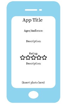 Preview of There's an APP for that! Early Childhood app Project