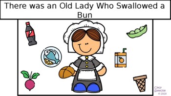 Preview of Old Lady Swallowed a Bun- Story for CVC syllables