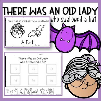 Preview of There was an Old Lady Who Swallowed a Bat. Emergent Reader