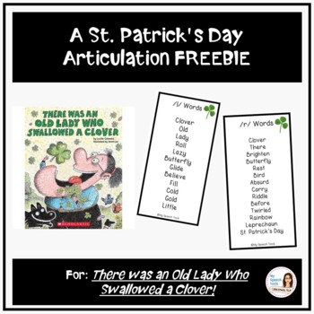 Preview of There was an Old Lady Who Swallowed a Clover Speech Therapy FREEBIE