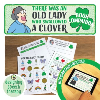 Preview of There was an Old Lady who Swallowed a Clover Book Companion for Speech Therapy