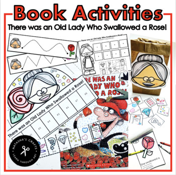 Preview of There was an Old Lady who Swallowed a Rose Story Retelling Activities