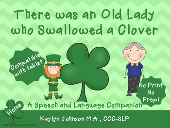 Preview of There was an Old Lady who swallowed a clover: Interactive iPad Speech Activities