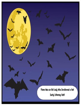 Preview of There was an old lady who swallowed a bat HALLOWEEN early literacy FULL 3WK UNIT