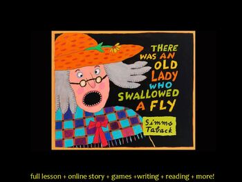 Preview of There was an old lady who swallowed a fly -FULL MINI LESSON - distance learning
