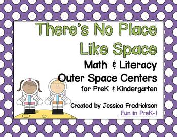 Preview of There's No Place Like Space ~ Math & Literacy Centers for PreK & Kindergarten