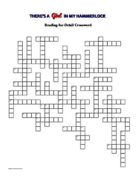 There s a Girl in My Hammerlock: Reading for Detail Crossword Unique