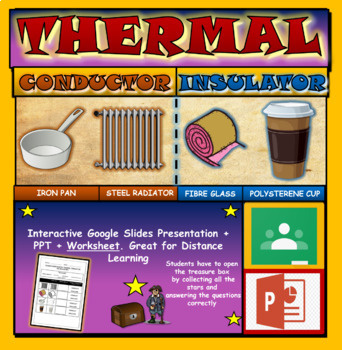 Preview of Thermal Conductors & Insulators: Interactive Google Slides + Printable Worksheet