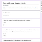 Thermal Energy Chapter 2 Quiz/Assessment (Amplify Science)