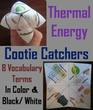 Preview of Thermal Energy Activity: Convection, Conduction & Radiation Cootie Catcher Game
