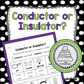 Preview of Thermal Energy Conductor or Insulator Worksheet/Activity