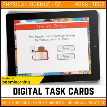 Preview of Thermal Energy Digital Task Cards - Boom Cards
