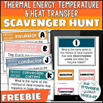 Preview of Thermal Energy & Heat Transfer Scavenger Hunt Activity FREEBIE 6th 7th 8th Grade
