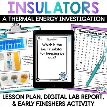 Preview of Thermal Energy Insulators & Conductors Experiment - Scientific Method Lab