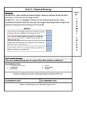 Thermal Energy NGSS Unit page for ISN