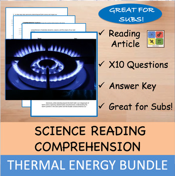 Preview of Thermal Energy - Reading Comprehension BUNDLE