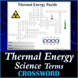 Thermal Energy Science Crossword Puzzle Activity Worksheet