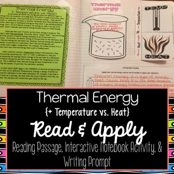Preview of Thermal Energy Read and Apply