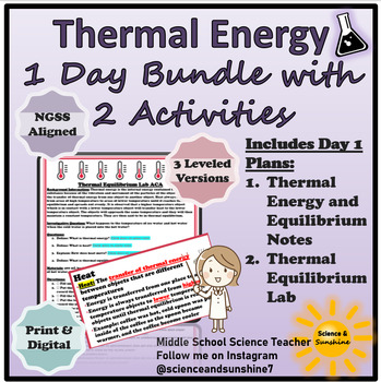 Preview of Thermal Energy Unit Notes & Activities 1 Days Worth, 2 Materials