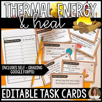 Preview of Thermal Energy & Heat Transfer Task Cards - Conduction Convection Radiation