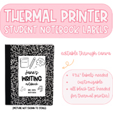 Thermal Printer Template- Writer's Notebook Editable 4x6, 