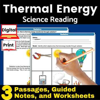 Preview of Thermal energy: Conduction and Convection Science Reading Comprehension passages