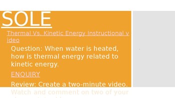 Preview of Thermal vs Kinetic energy virtual SOLE (student organized learning environment)
