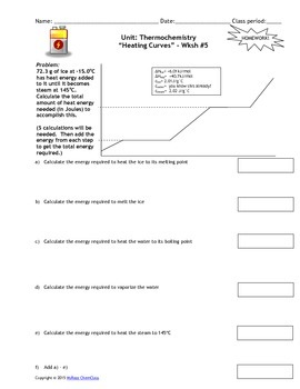 Preview of Homework Worksheets: Thermochemistry  - Set of 10!  Answers included!