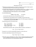 Thermochemistry Test Review Worksheet (W/ Key!)