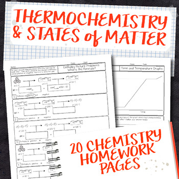 Preview of Thermochemistry and States of Matter Chemistry Homework Unit Bundle