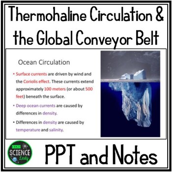 Preview of Thermohaline Circulation - Global Conveyor Belt - Oceanography - PPT and Notes