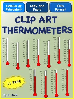 Preview of Thermometer Clip Art - Freebie