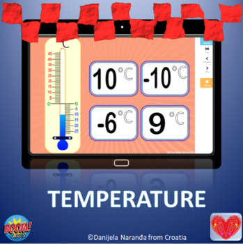 Preview of Thermometer Measuring Temperature Boom card