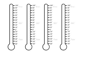 Preview of Thermometers - Printable and Cuttable - Temperature