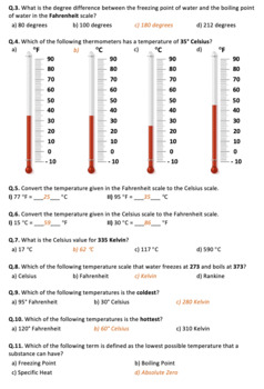 Simple Conversion of Units of Temperature  Worksheets, Probability  worksheets, Physics lessons