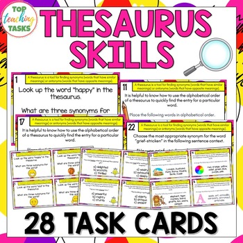 Preview of Thesaurus Skills Task Cards
