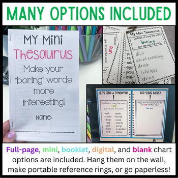 Thesaurus Synonym Charts By The Literacy Dive Tpt