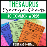 Thesaurus Synonym Vocabulary Anchor Charts for Descriptive