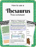Thesaurus skills Worksheets. No Prep. Study skills.