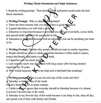Preview of Thesis Practice! Worksheet with 2 different thesis statement activities!