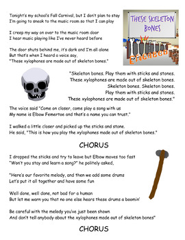 Preview of These Skeleton Bones Lyric Sheet