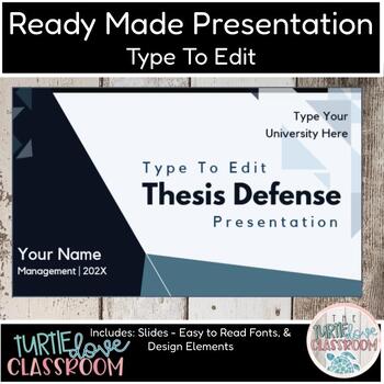 Preview of Thesis Defense University - Blue Theme Ready Made Presentation - Ready To Edit!