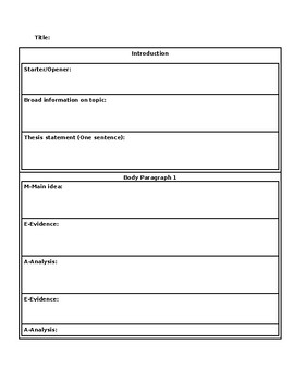 Argumentative Essay Outline by Ciara Licht | TPT