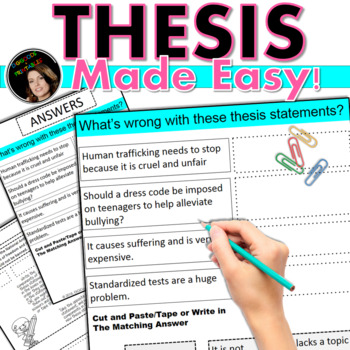 find thesis statement worksheet