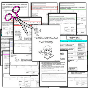 creating a thesis worksheet