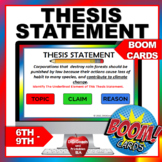 Thesis Statement Boom Cards