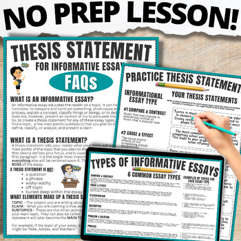 skills lesson creating and using thesis statements practice