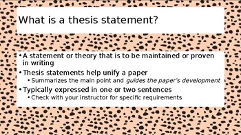 thesis statement lesson