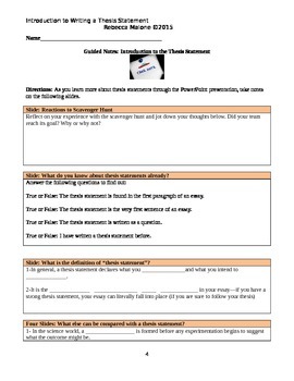 thesis statement guided notes
