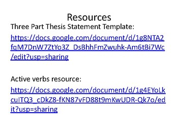 thesis statement verbs